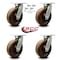 Service Caster 12'' Heavy Duty High Temp Phenolic Swivel Caster Set with Swivel Locks, 4PK CRAN-SCC-KP92S1230-PHRHT-BSL-4 - alternate 3